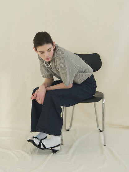 (-30%) LOW GAUGE SKIPPER SWEATER [ Pure Gray ]