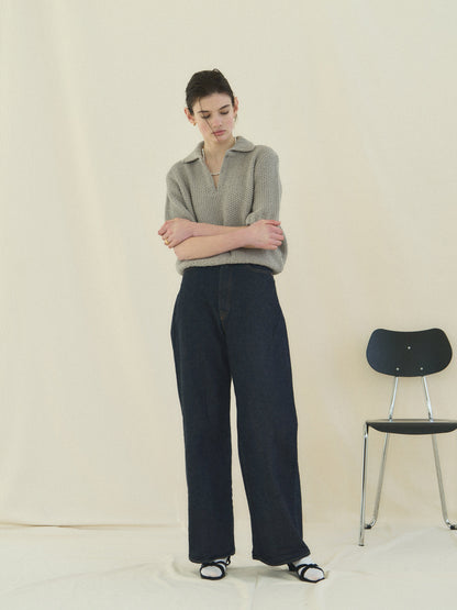 (-30%) LOW GAUGE SKIPPER SWEATER [ Pure Gray ]