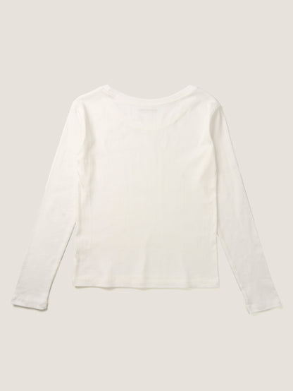 SMOOTH SCOOP NECK TOP [ White ]