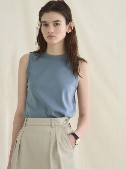 MICHELLE COTTON SLEEVELESS [ Dusty Blue ]