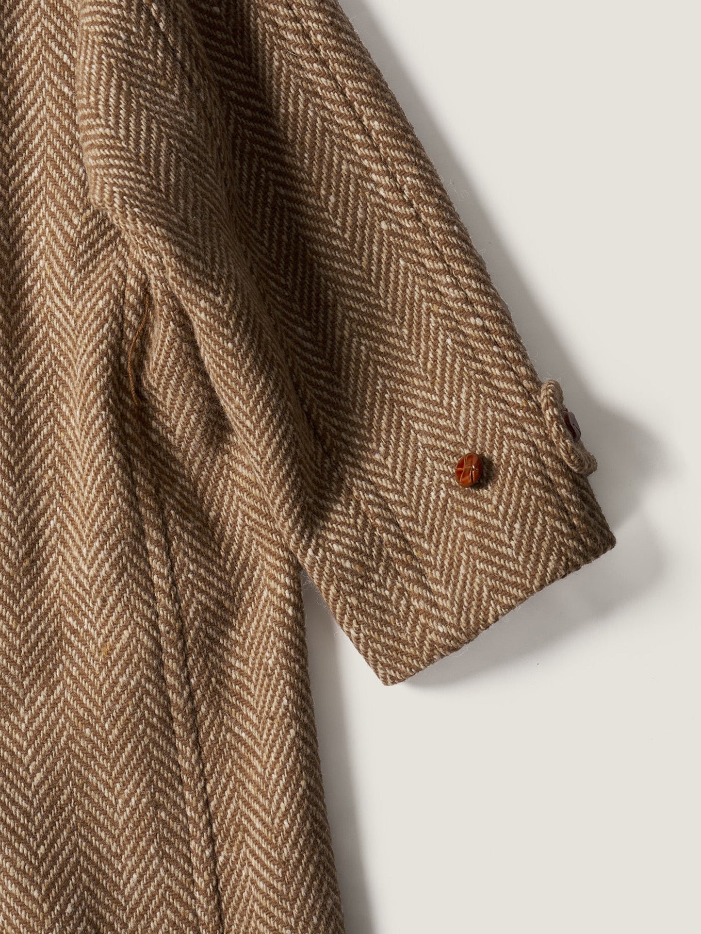CHABROL COAT [ Brown & Oat Herringbone ]
