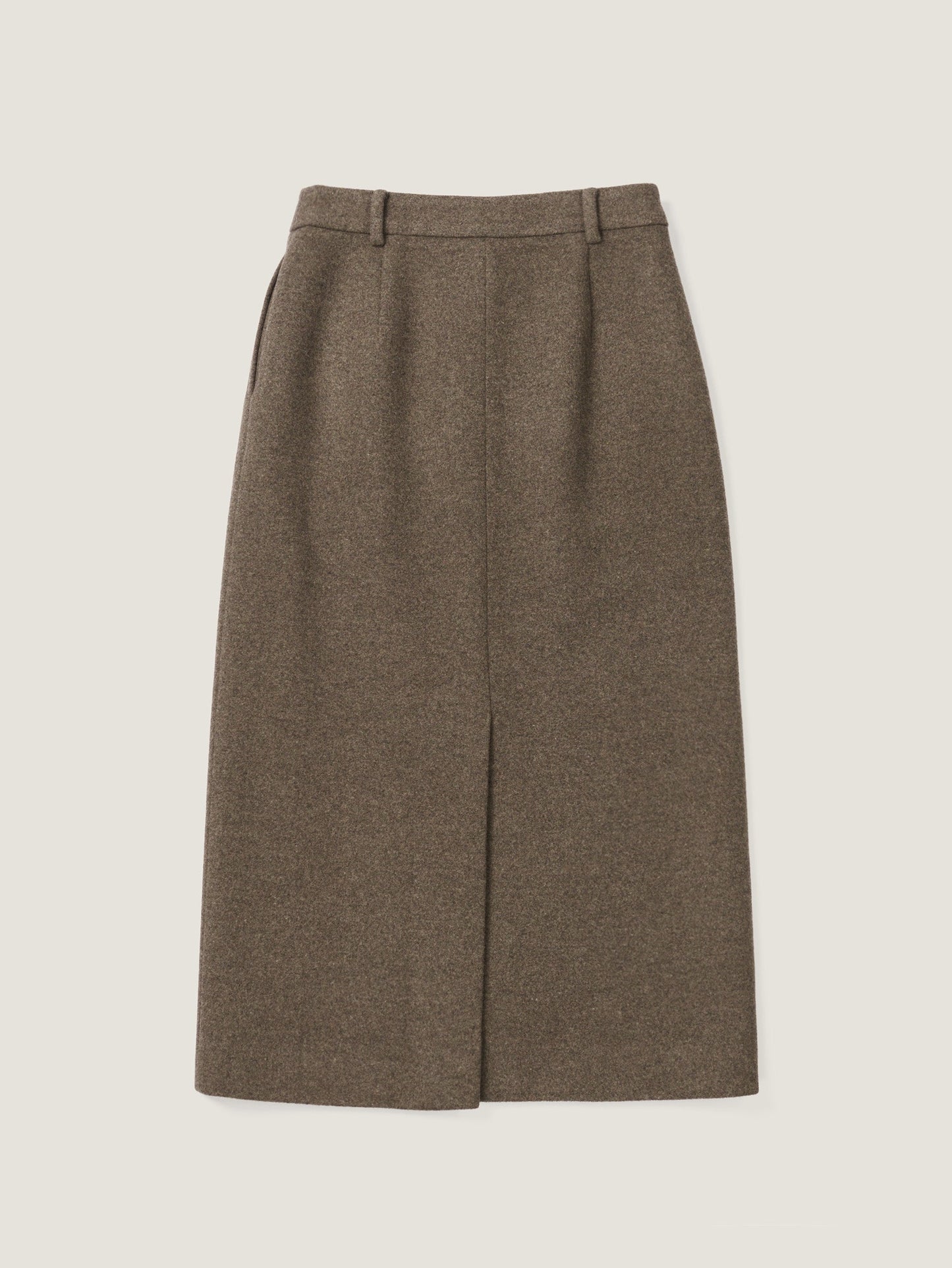 (-20%) EVENING WOOL SKIRT [ Mocha Melange ]
