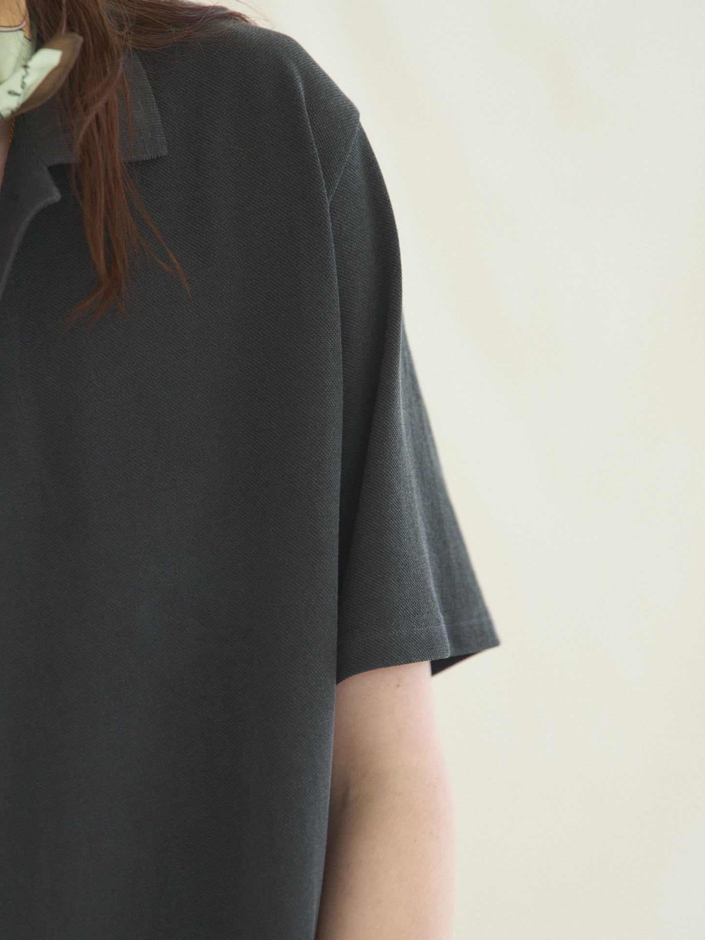 (-30%) COURT PIQUE COTTON DRESS [ Charcoal Grey ]