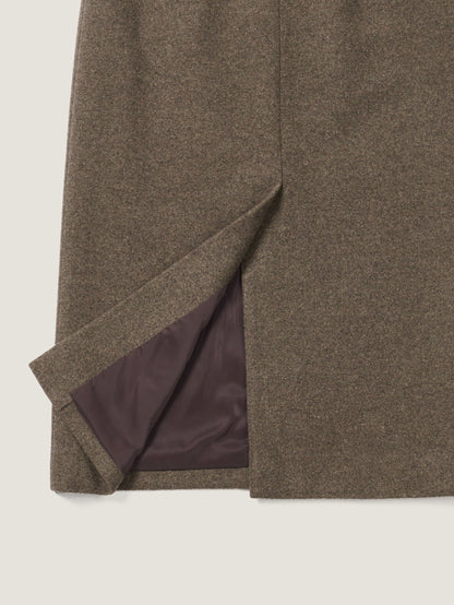 (-20%) EVENING WOOL SKIRT [ Mocha Melange ]