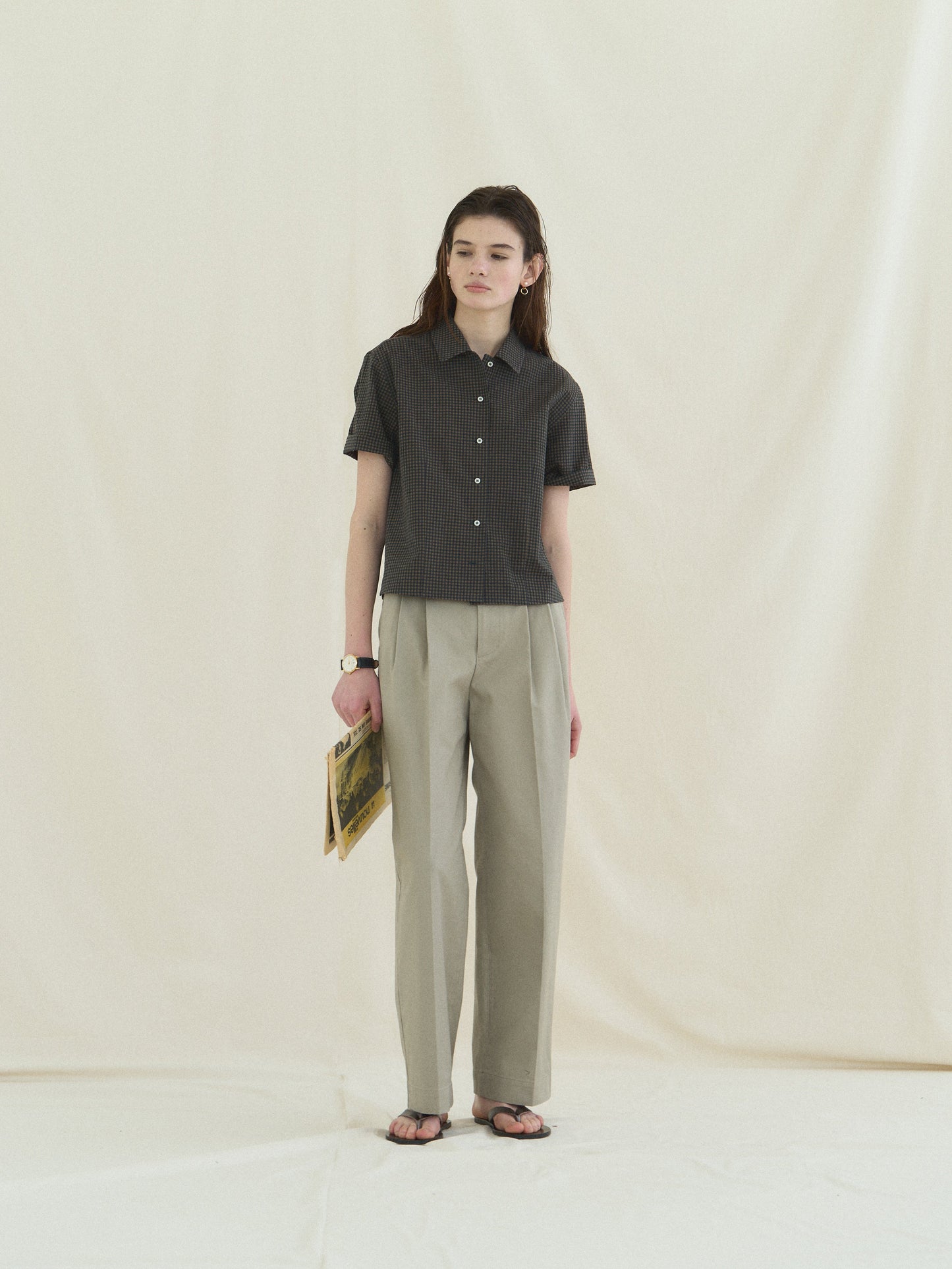 (-30%) ARIZONA CHECK SHIRT [ Olive Navy ] Organic Cotton