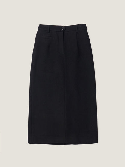 (-20%) EVENING WOOL SKIRT [ Black ]