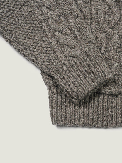 (-20%) CREAM TEA CABLE CARDIGAN [ Ash ]