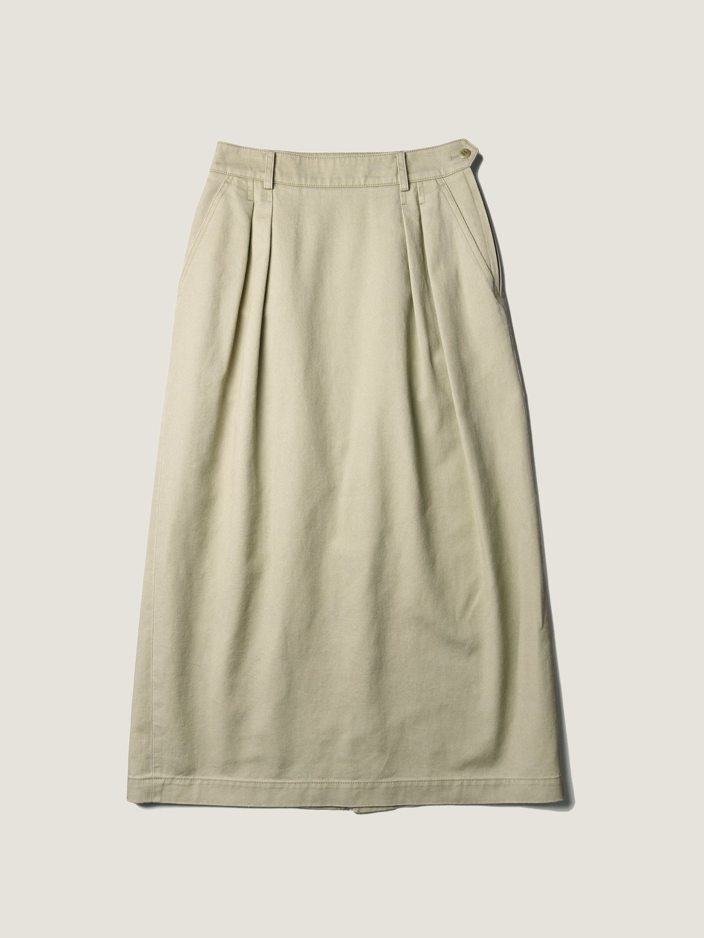 (-30%) OLD WASHED COTTON SKIRT [ Ecru Beige ]