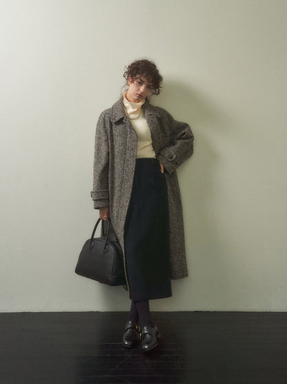 (-20%) EVENING WOOL SKIRT [ Black ]