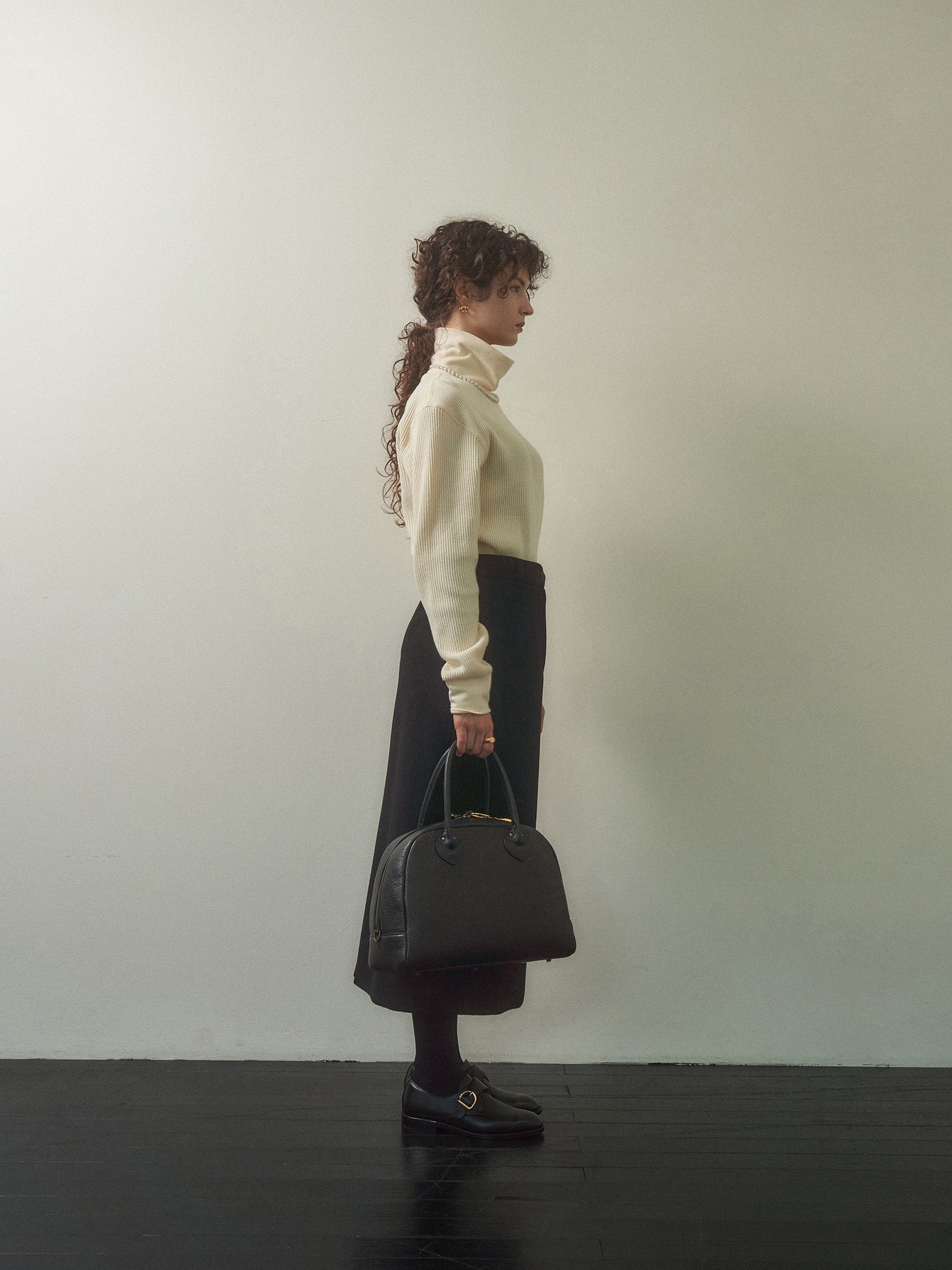 (-20%) EVENING WOOL SKIRT [ Black ]