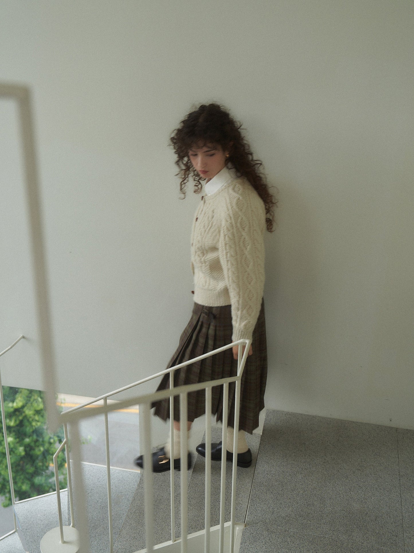 (-20%) CREAM TEA CABLE CARDIGAN [ Cream ]