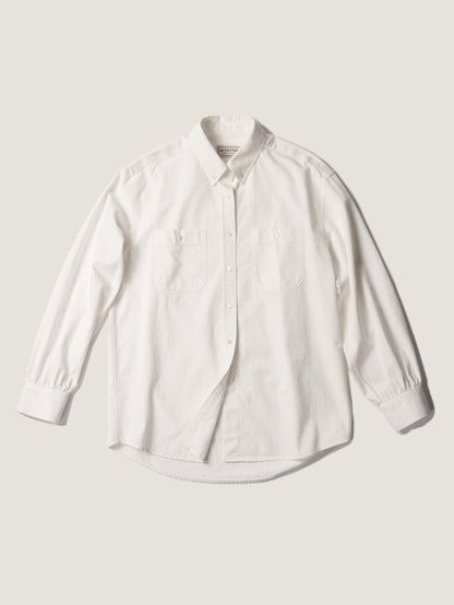2 POCKET BUTTON DOWN SHIRT [ White Cotton ]