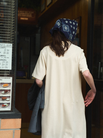 (-30%) COURT PIQUE COTTON DRESS [ Soft Cream ]