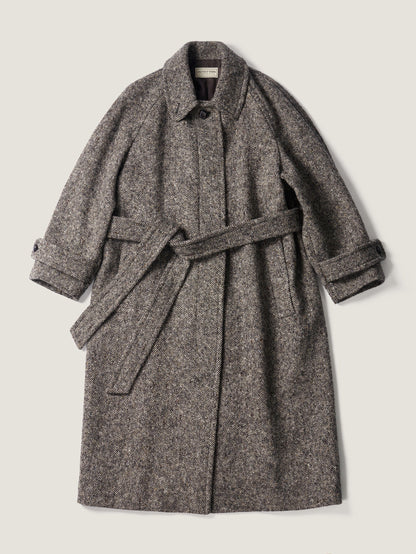 CHABROL COAT [ Salt & Pepper Black Tweed ]
