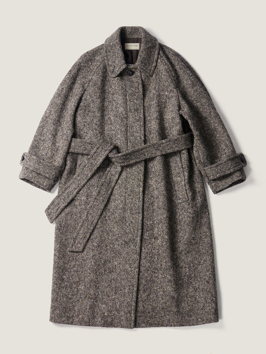 CHABROL COAT [ Salt & Pepper Black Tweed ]