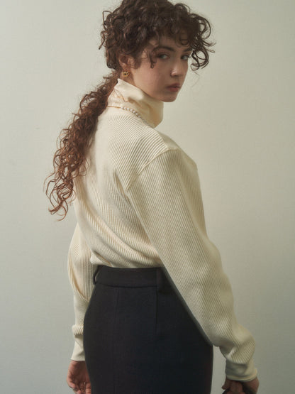 (-20%) EVENING WOOL SKIRT [ Black ]