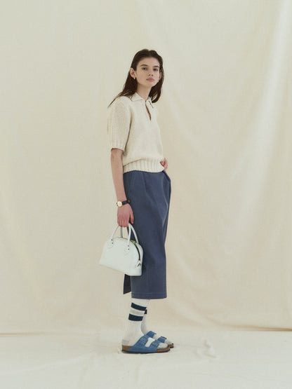 (-30%) OLD WASHED COTTON SKIRT [ Stone Blue ]