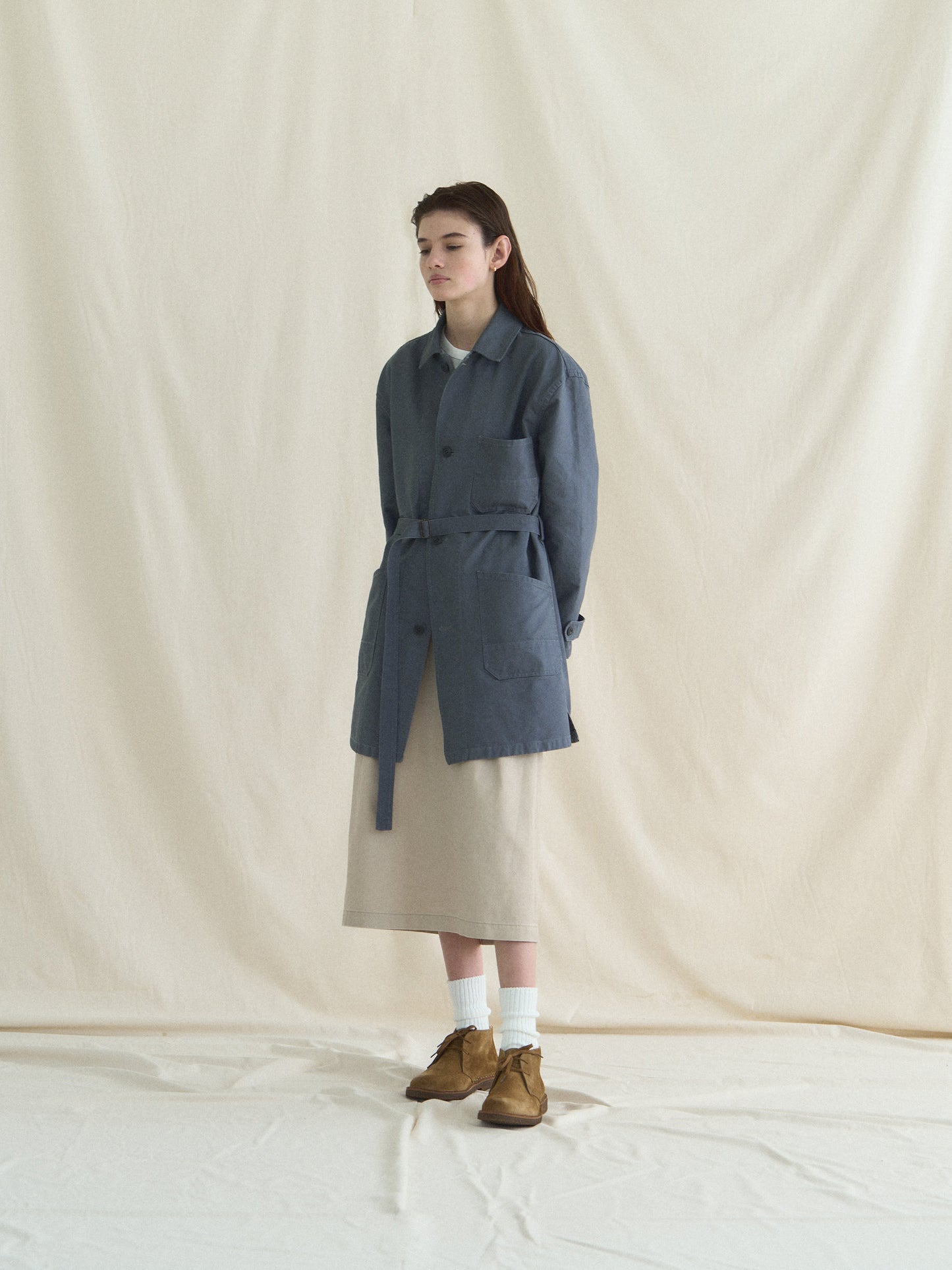 (-30%) ATELIER LONG JACKET [ Smokey Blue ]