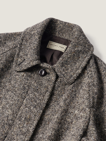 CHABROL COAT [ Salt & Pepper Black Tweed ]