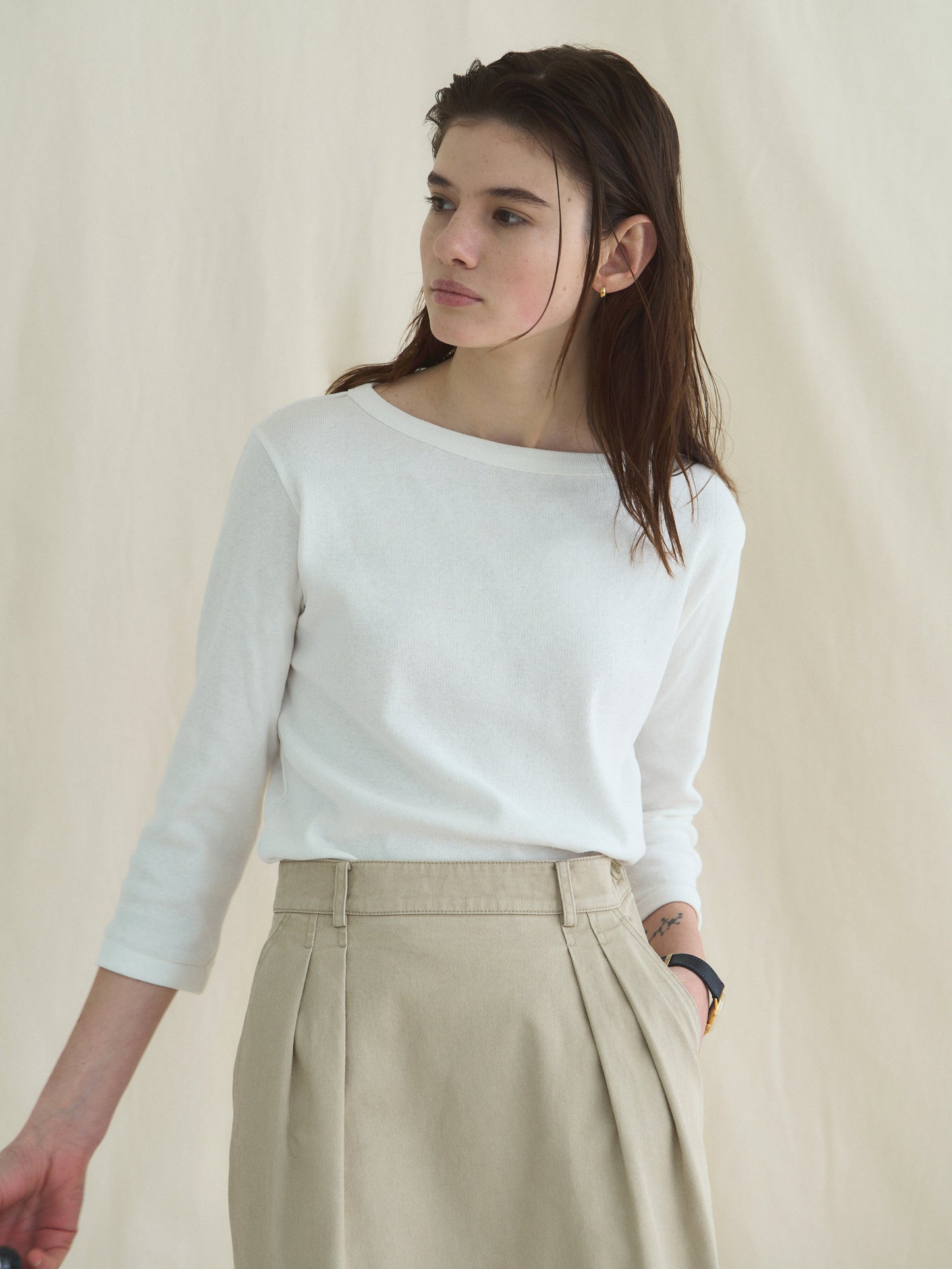 SOFTNESS 3/4 SLEEVE TEE [ White ]  - 2nd Restock