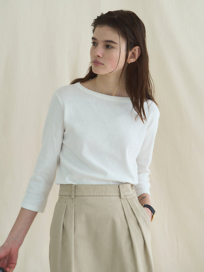 SOFTNESS 3/4 SLEEVE TEE [ White ]  - 2nd Restock