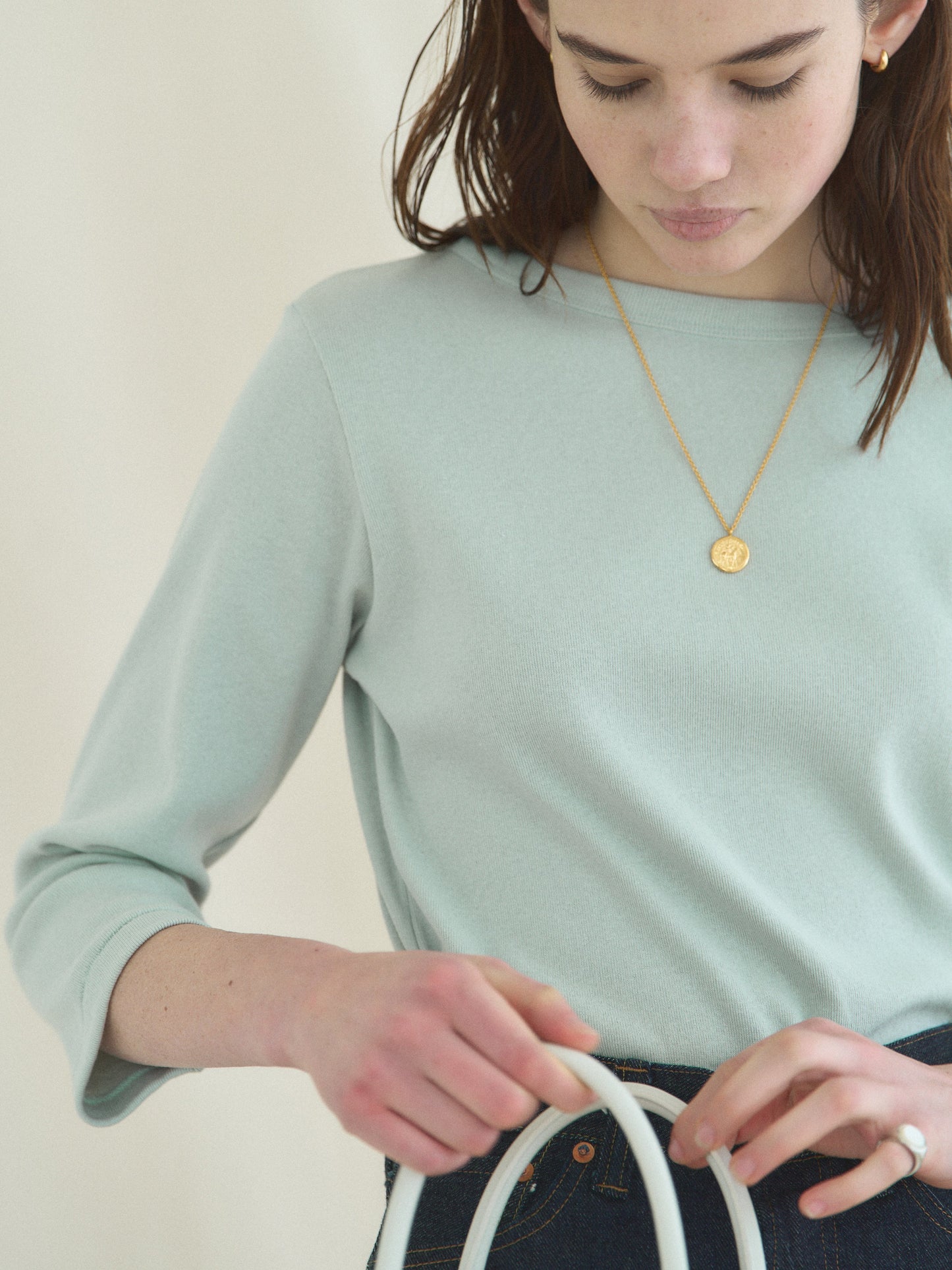 SOFTNESS 3/4 SLEEVE TEE [ Light Mint ]