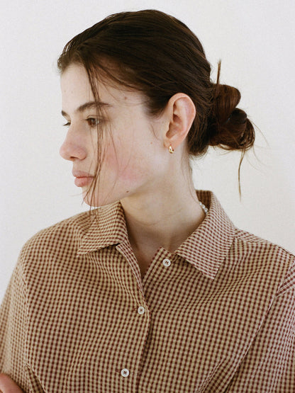 (-30%) ARIZONA CHECK SHIRT [ Brick Beige ] Organic Cotton