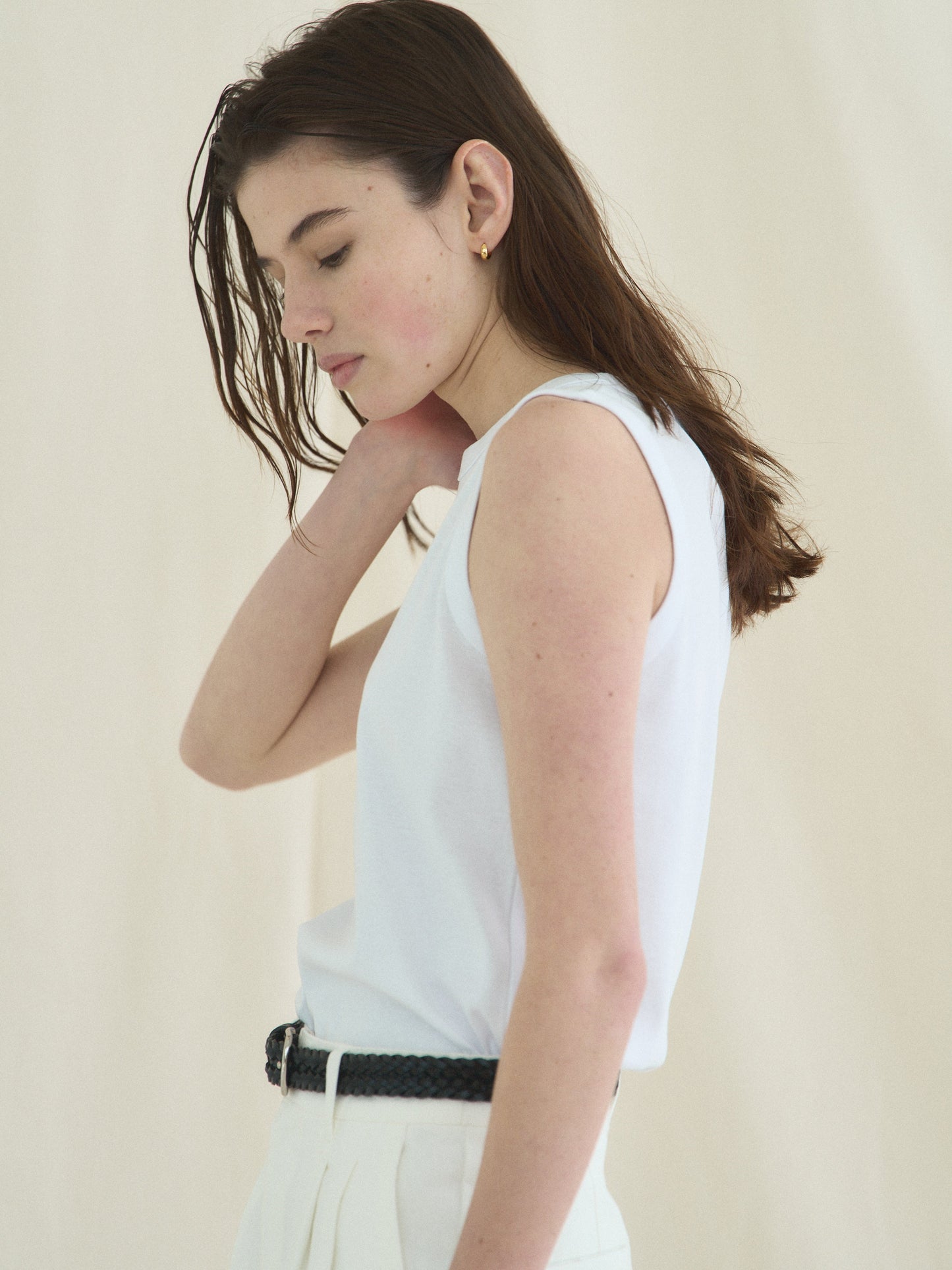 MICHELLE COTTON SLEEVELESS [ White ]