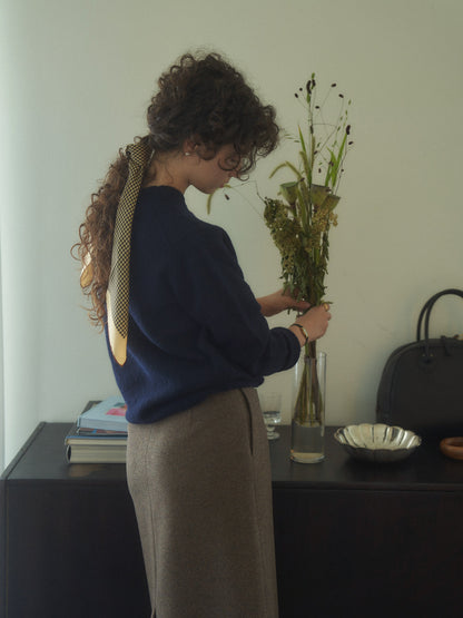 (-20%) EVENING WOOL SKIRT [ Mocha Melange ]