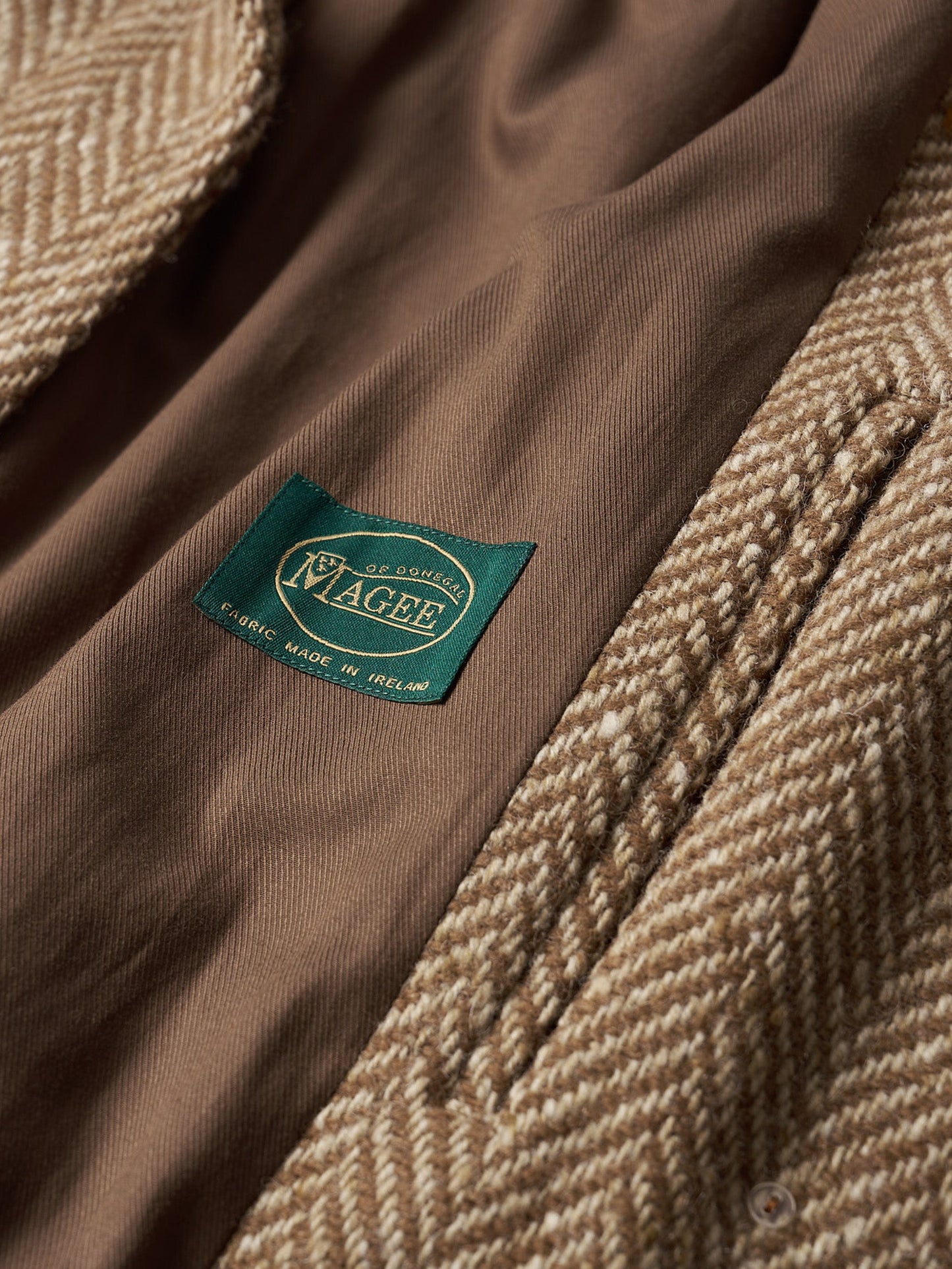CHABROL COAT [ Brown & Oat Herringbone ]