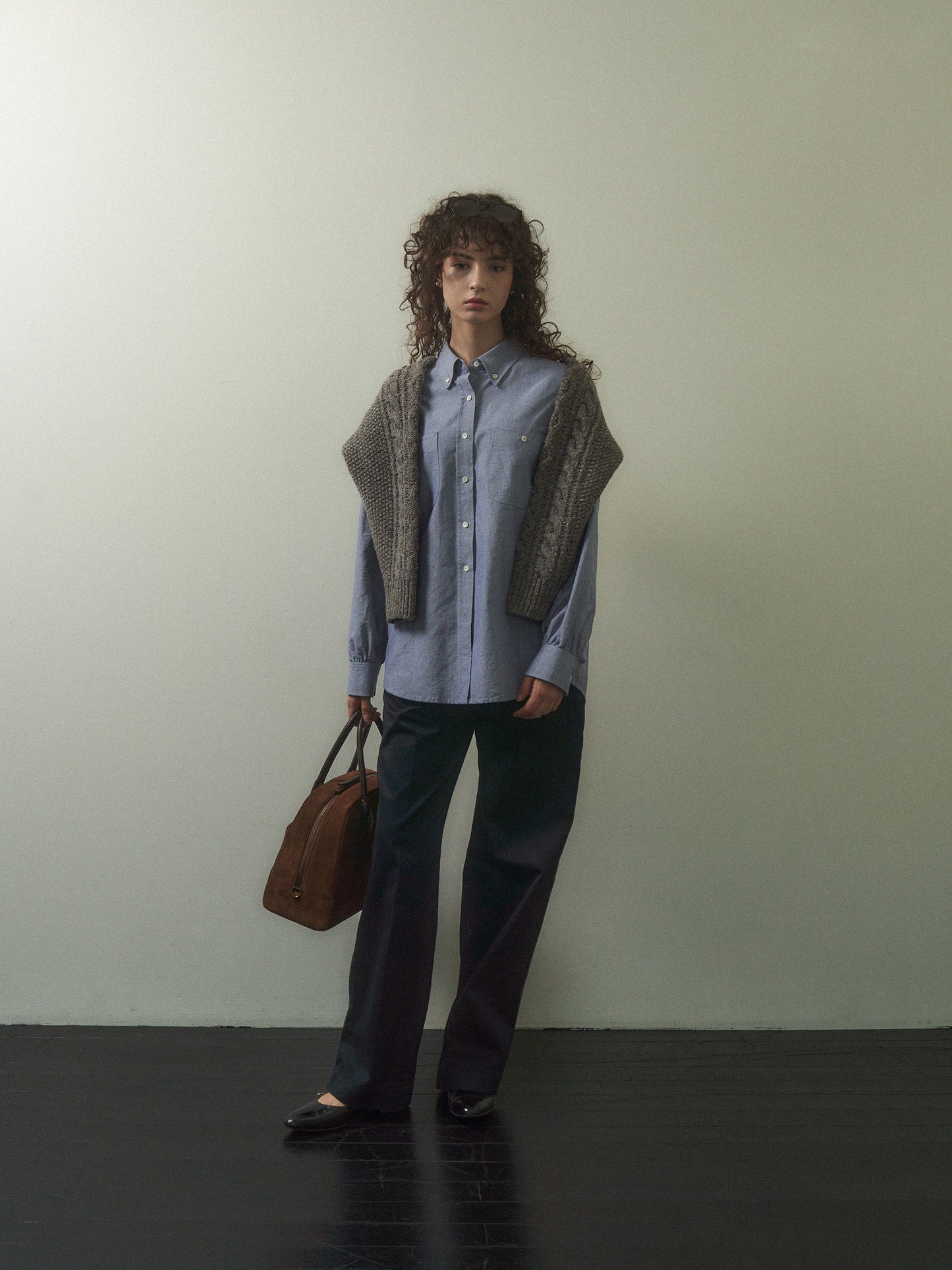 2 POCKET BUTTON DOWN SHIRT [ Navy Oxford ]